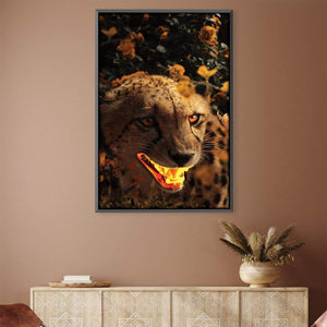 Gold Gepard Canvas Art Clock Canvas