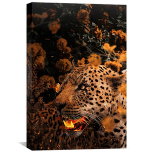 Gold Leopard Canvas Art 30 x 45cm / Unframed Canvas Print Clock Canvas