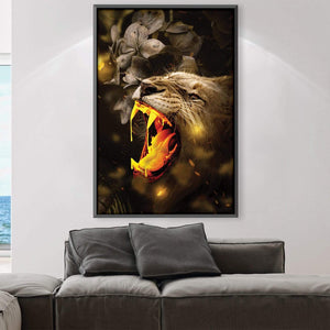 Gold Lion Canvas Art Clock Canvas