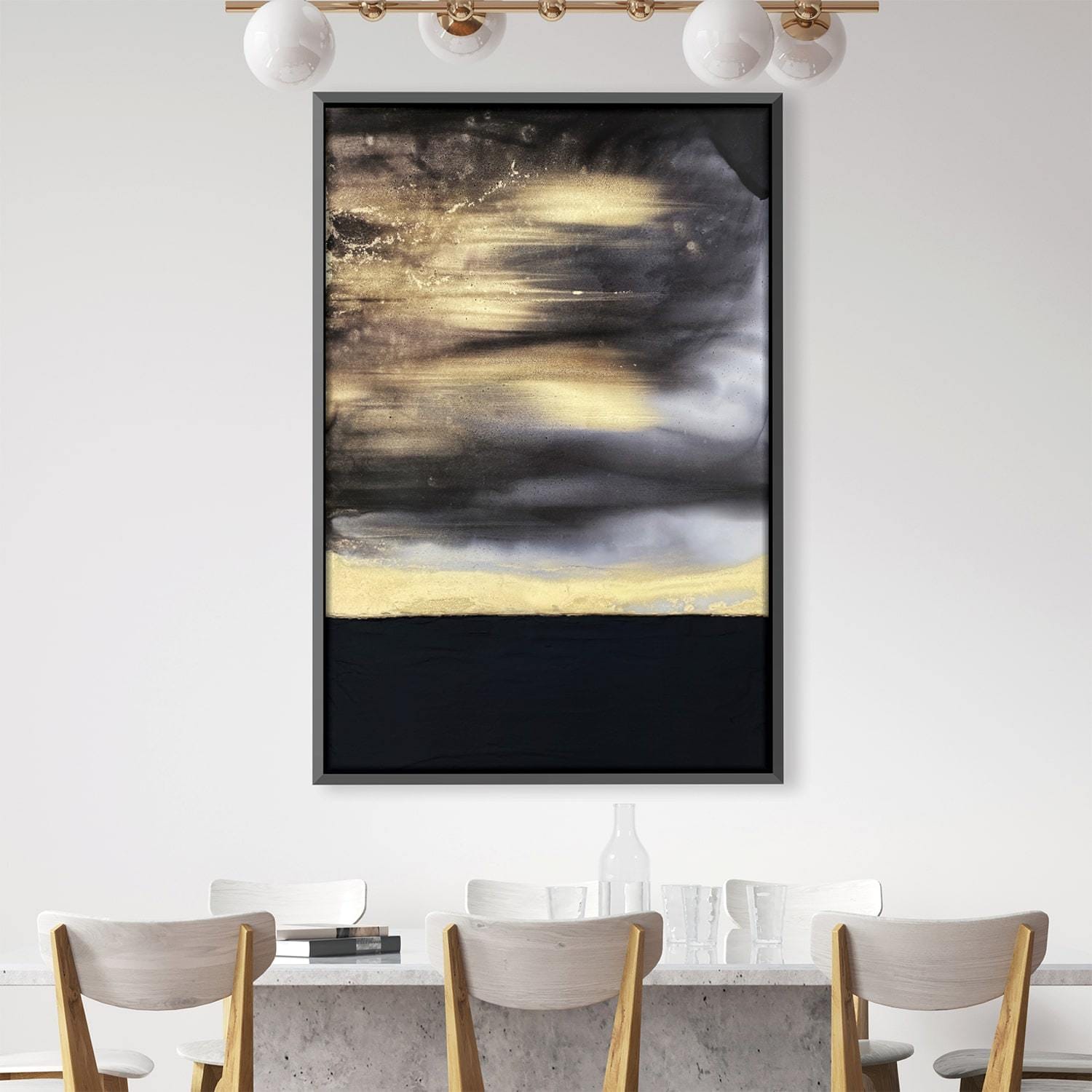 Gold Noir Canvas Art Clock Canvas