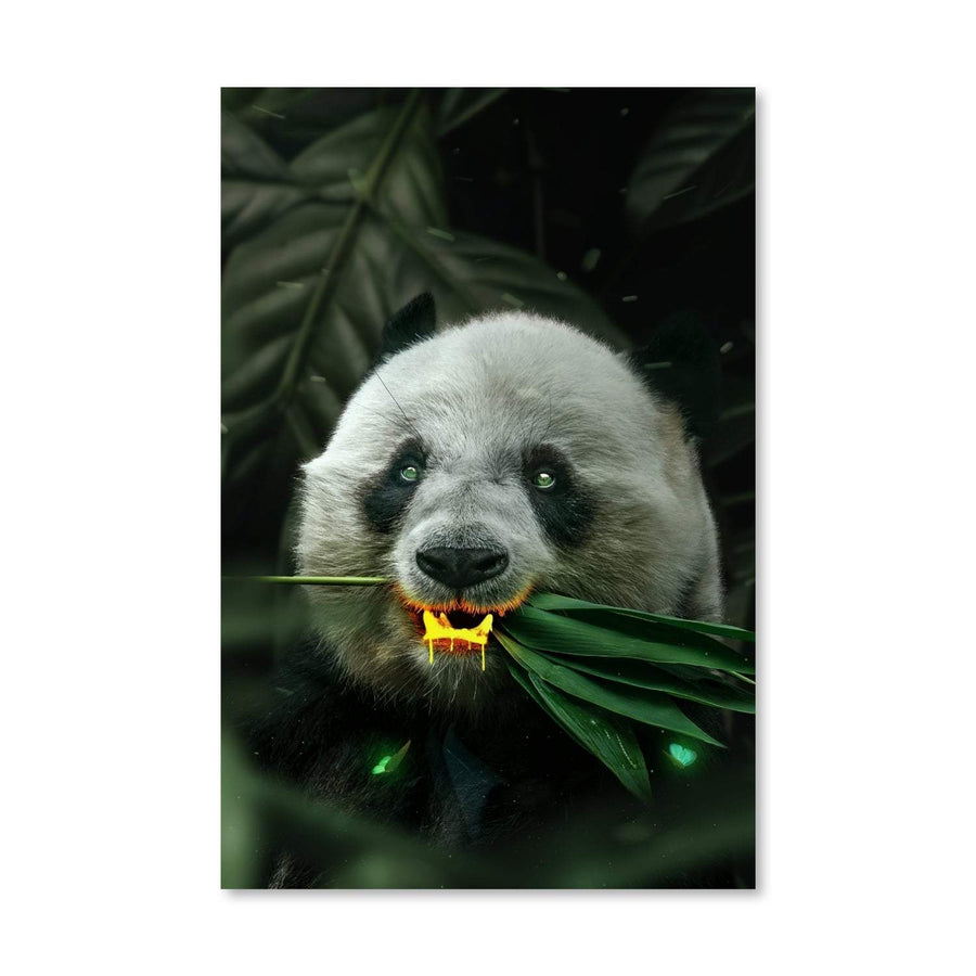 Gold Panda Canvas Art Clock Canvas