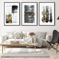 Gold Smear Canvas Art Clock Canvas