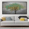 Gold Spring Leaves Oil Painting Oil 50 x 25cm / Oil Painting Clock Canvas