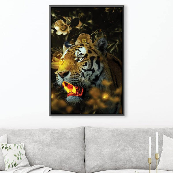Gold Tiger Canvas Art Clock Canvas