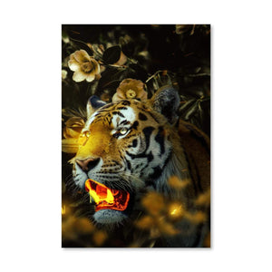 Gold Tiger Canvas Art Clock Canvas