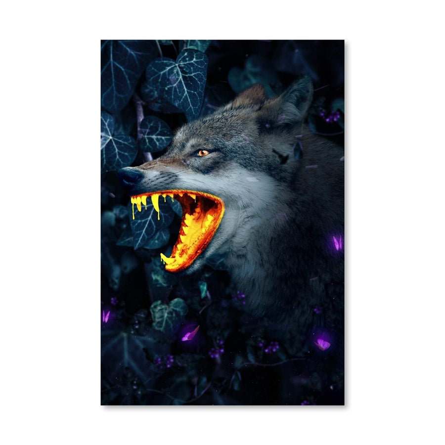 Gold Wolf Canvas Art Clock Canvas