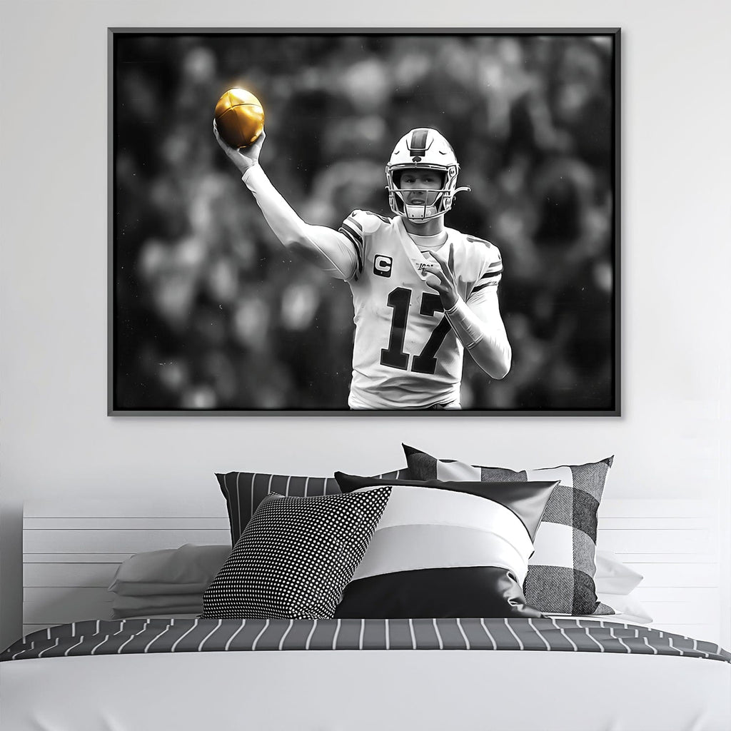 Josh Allen Canvas Print Buffalo Bills Wall Art Sports Art -   Norway