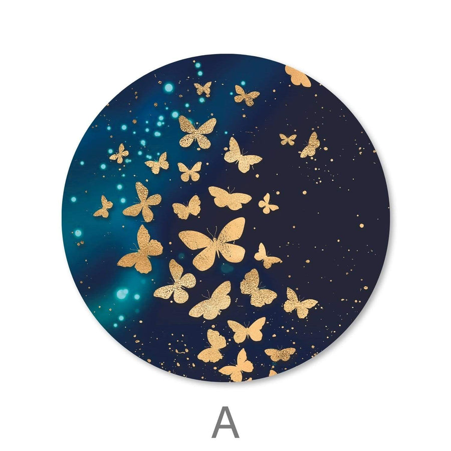 Golden Array - Circle Canvas Art A / 40 x 40cm / Standard Gallery Wrap Clock Canvas