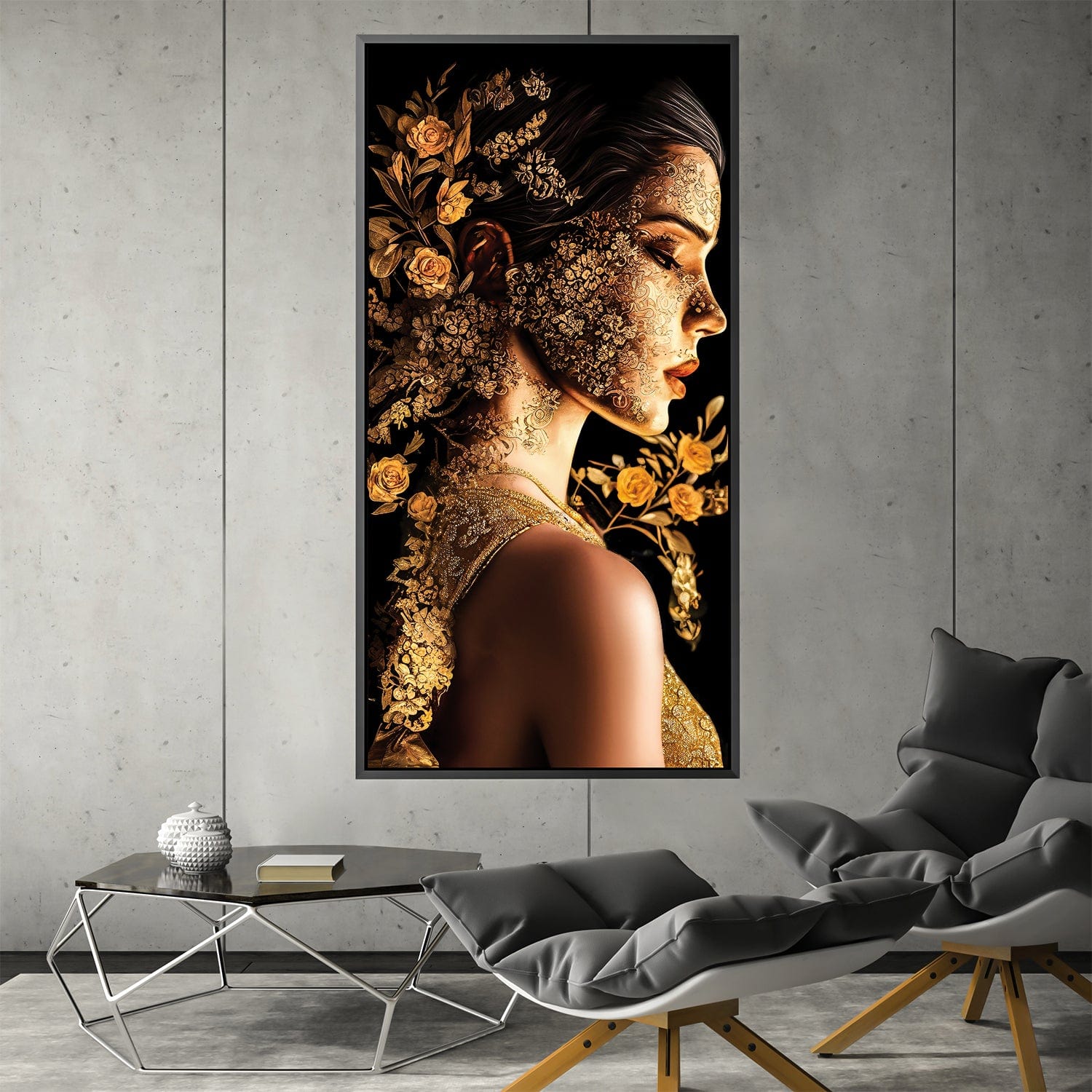 Golden Bloom Portrait Canvas product thumbnail