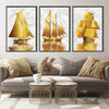 Golden Boat Canvas Art Clock Canvas