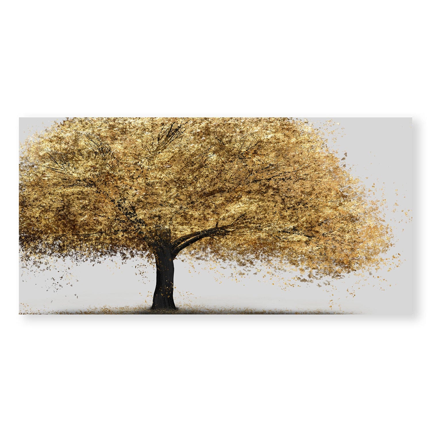 Golden Botany Canvas Art Clock Canvas