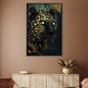 Golden Cheeta Canvas Art Clock Canvas