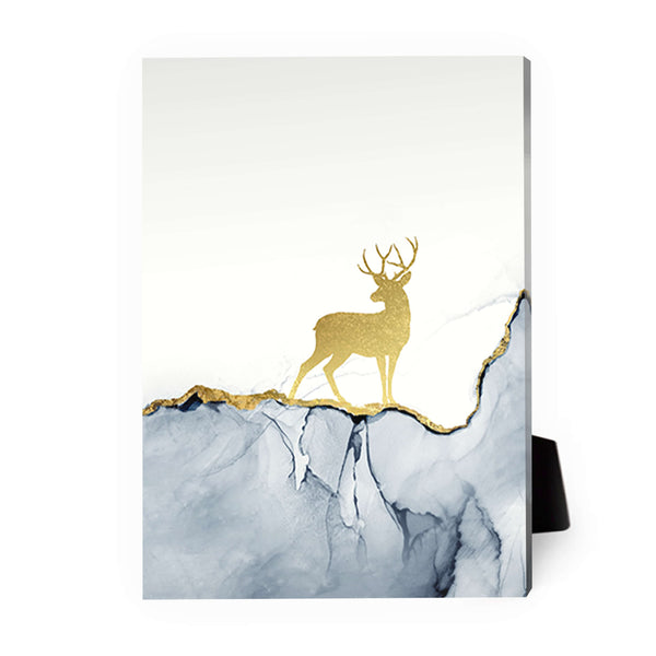Golden Deer B Desktop Canvas Desktop Canvas 13 x 18cm Clock Canvas