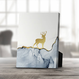 Golden Deer B Desktop Canvas Desktop Canvas 20 x 25cm Clock Canvas