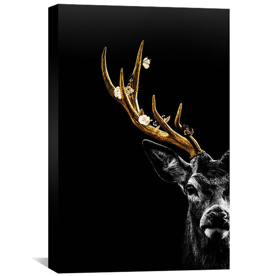 Golden Deer Canvas Art Clock Canvas