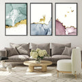 Golden Deer Canvas Art Clock Canvas