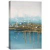 Golden Drip Oil Painting Oil Clock Canvas