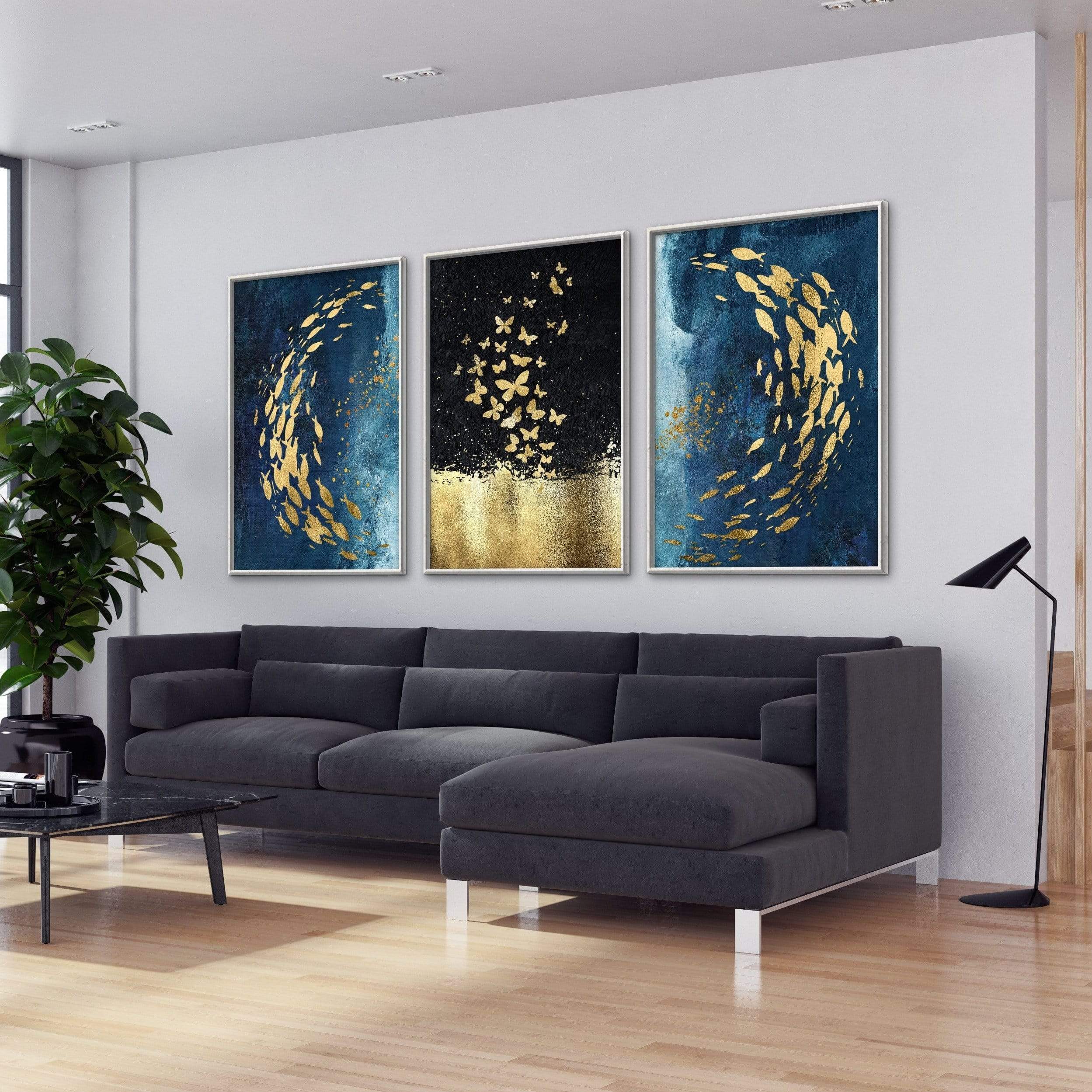Golden Fish Canvas Art Clock Canvas
