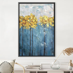 Golden Foil Flower 2 Oil Painting Oil 30 x 45cm / Oil Painting Clock Canvas