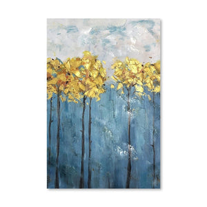 Golden Foil Flower 2 Oil Painting Oil Clock Canvas