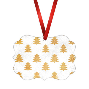 Golden Forest Ornament Christmas Ornament Victorian 10.8 x 8cm Clock Canvas