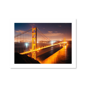 Golden Gate Lights Print Art Clock Canvas