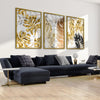 Golden Leaf Canvas Art Clock Canvas
