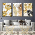 Golden Leaf Canvas Art Clock Canvas
