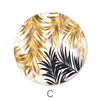 Golden Leaf - Circle Canvas Art C / 40 x 40cm / Standard Gallery Wrap Clock Canvas