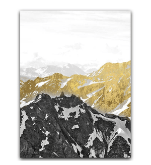 Golden Mountain Canvas Art A / 40 x 60cm / Unframed Canvas Print Clock Canvas
