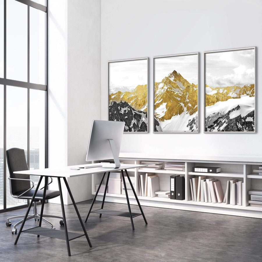 Golden Mountain Canvas Art Clock Canvas