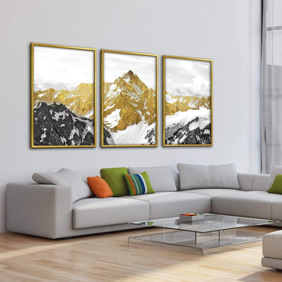Golden Mountain Canvas Art Clock Canvas