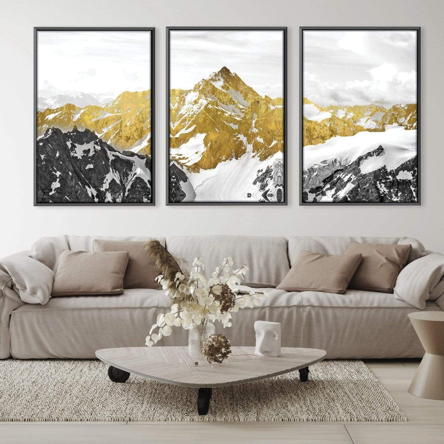 Golden Mountain Canvas Art Clock Canvas