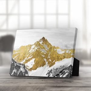 Golden Mountain Desktop Canvas Desktop Canvas 25 x 20cm Clock Canvas