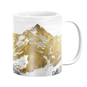 Golden Mountain Mug Mug White Clock Canvas