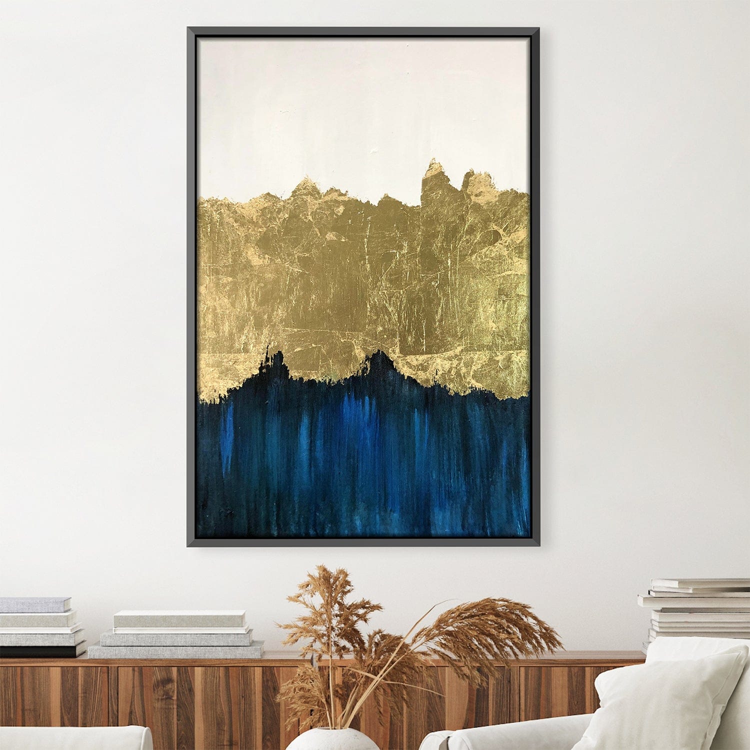 Golden Navy Oil Painting Oil 30 x 45cm / Oil Painting Clock Canvas