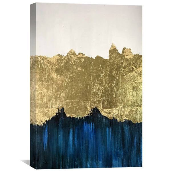 Golden Navy Oil Painting Oil Clock Canvas