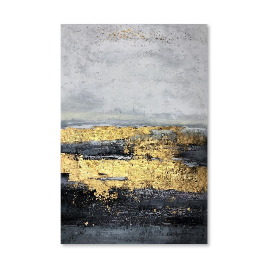 Golden Night Oil Painting Oil Clock Canvas