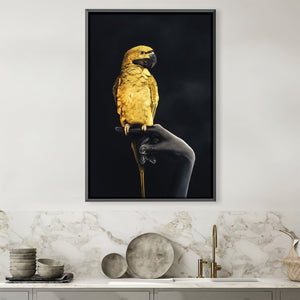 Golden Parrot Canvas Art 30 x 45cm / Unframed Canvas Print Clock Canvas