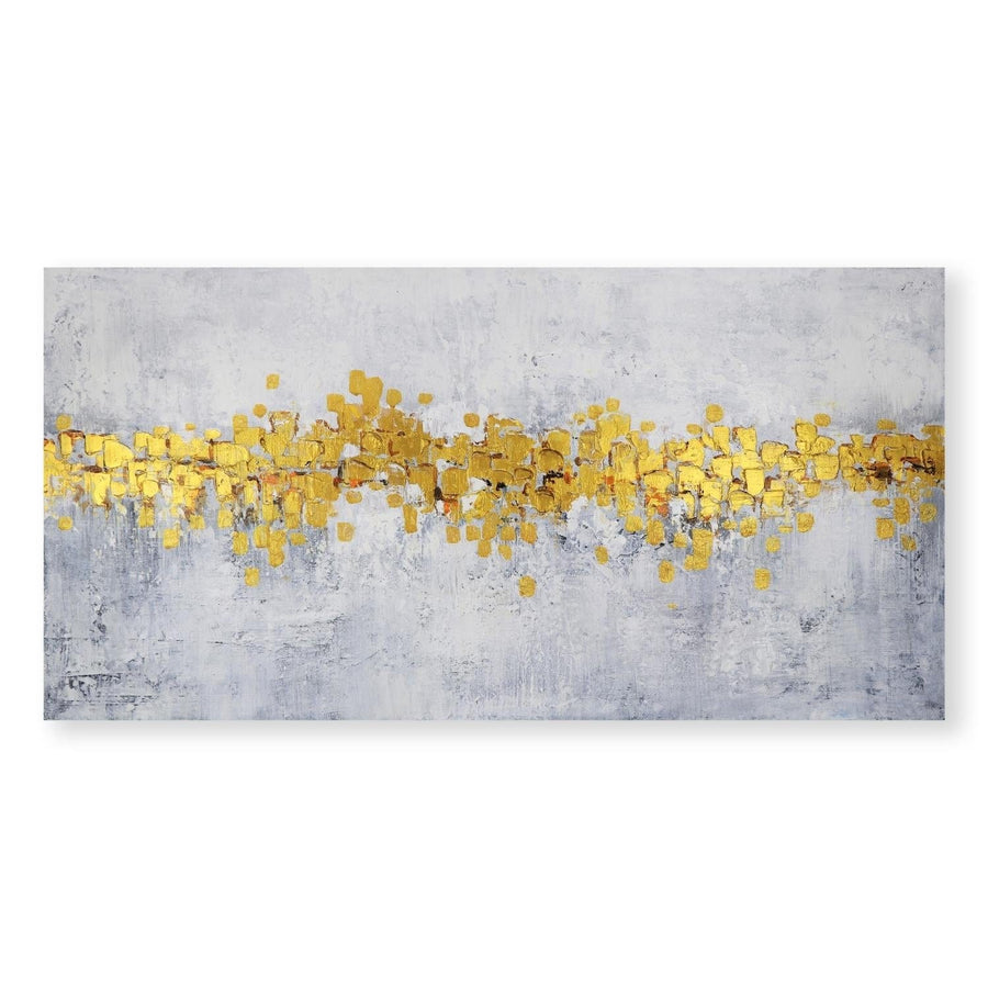 Golden Petals Oil Painting Oil Clock Canvas
