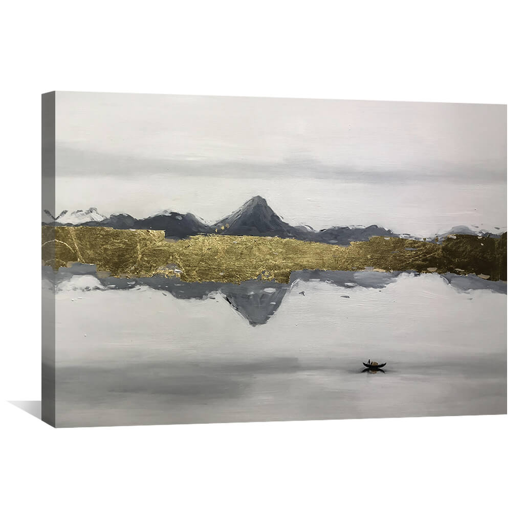 Golden Reflection River Oil Painting product thumbnail