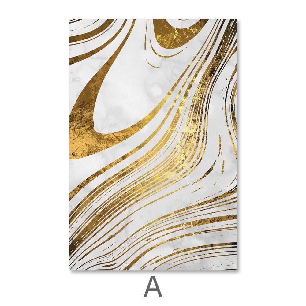 Golden Ripple Canvas Art A / 40 x 50cm / No Board - Canvas Print Only Clock Canvas