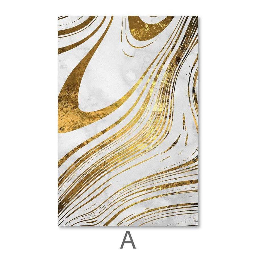 Golden Ripple Canvas Art A / 40 x 50cm / No Board - Canvas Print Only Clock Canvas