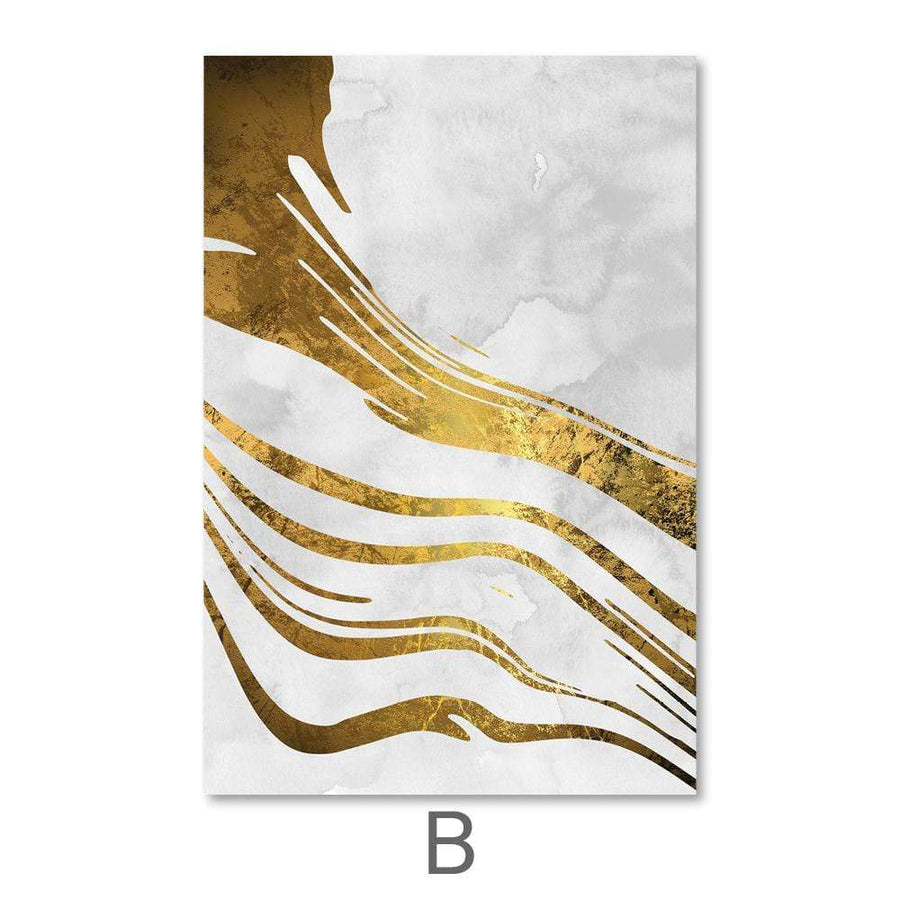 Golden Ripple Canvas Art B / 40 x 50cm / No Board - Canvas Print Only Clock Canvas
