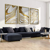 Golden Ripple Canvas Art Clock Canvas