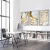 Golden Ripple Canvas Art Clock Canvas