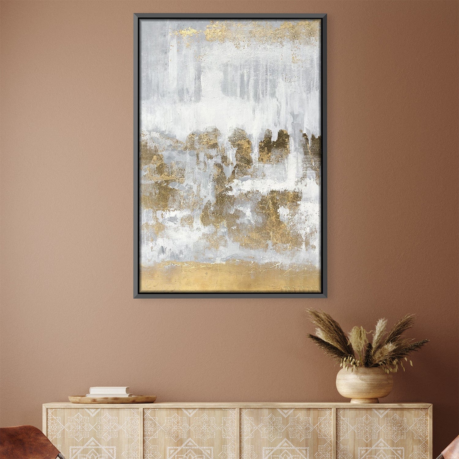 Golden Scale Oil Painting Oil 30 x 45cm / Oil Painting Clock Canvas