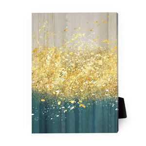 Golden Splash B Desktop Canvas Desktop Canvas 13 x 18cm Clock Canvas