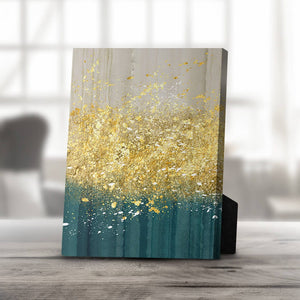 Golden Splash B Desktop Canvas Desktop Canvas 20 x 25cm Clock Canvas