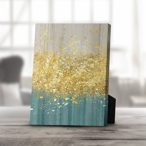 Golden Splash C Desktop Canvas Desktop Canvas 20 x 25cm Clock Canvas